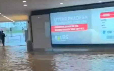 അഞ്ചുമാസം മുമ്പ് മോദി ഉദ്ഘാടനം ചെയ്ത നോയിഡ അന്താരാഷ്ട്ര വിമാനത്താവളത്തിൽ വെള്ളക്കെട്ട്