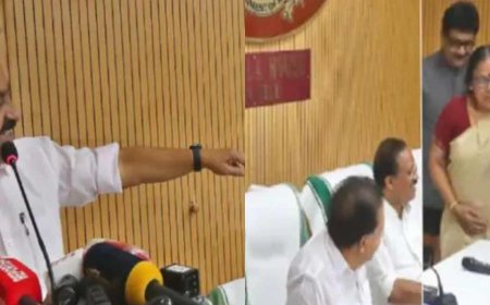 'വാ വാ…ടീച്ചര്‍ കൂടി വാ, സ്റ്റേജിലേക്ക് ഇരിക്കൂ…'; പി കെ ശ്രീമതിയെ വേദിയിലേക്ക് വിളിച്ചിരുത്തി വി ഡി സതീശന്‍