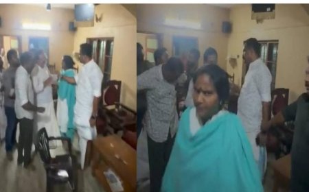 'എൻ്റെ കൈ വിടടാ...', 'നീയാരാടാ...'; രമ്യ ഹരിദാസ് എംഎൽഎയും യൂത്ത് കോൺഗ്രസ് നേതാക്കളും തമ്മിൽ വാക്കേറ്റവും കയ്യാങ്കളിയും