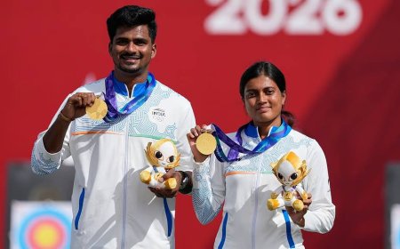അമ്പെയ്ത്തില്‍ വീണ്ടും സ്വര്‍ണം; മിക്‌സഡ് ടീം ഇനത്തിലും ഇന്ത്യയ്ക്ക് സുവര്‍ണ നേട്ടം
